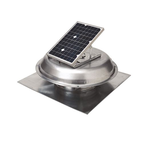GAF MasterFlow Green Machine Dual-Powered EcoSmart Roof Vent, 9 in Height, 2:12–12:12 Roof Pitch