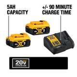 20-Volt MAX Lithium-Ion Cordless Reciprocating Saw with Premium Battery Pack 5.0 Ah (2-Pack), Charger and Kit Bag