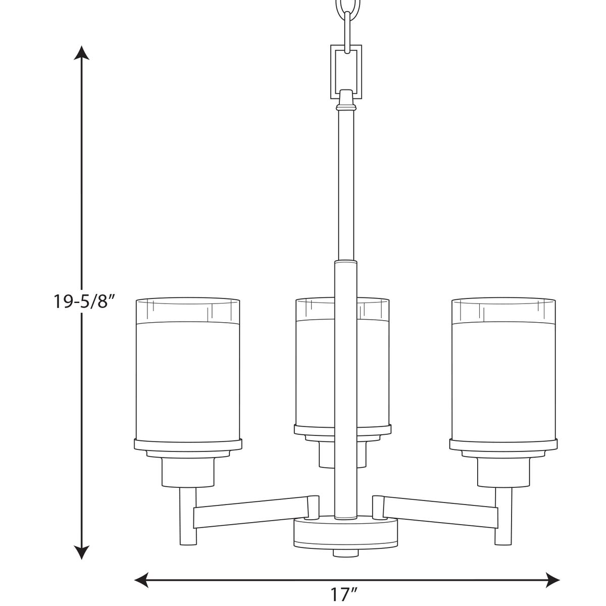 Progress Lighting Alexa 3-Light Brushed Nickel Modern/Contemporary Chandelier