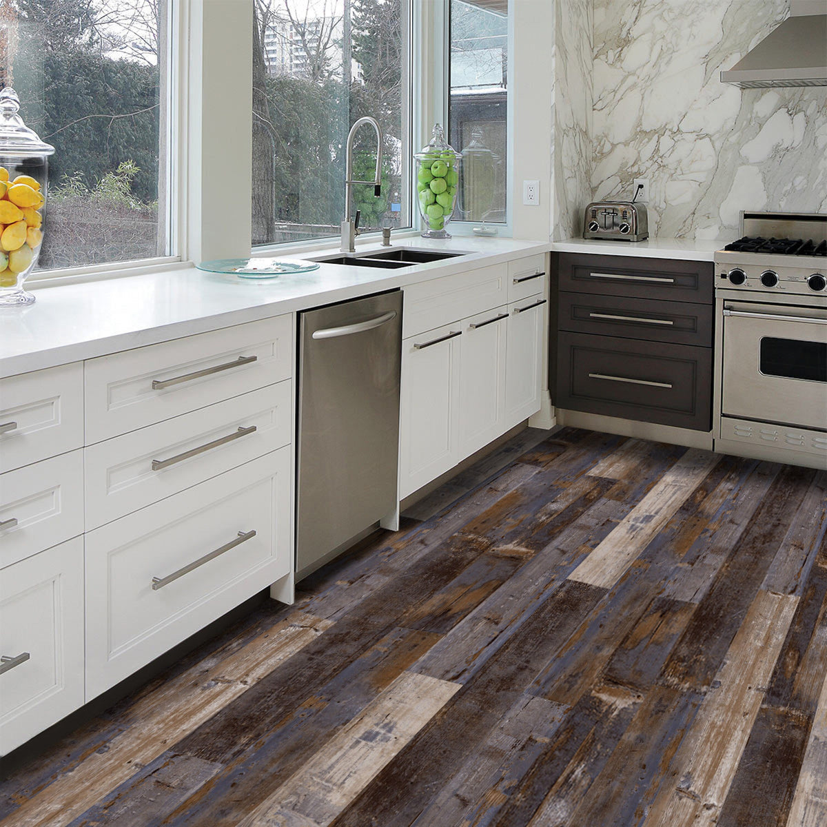 Deco Products COLORS Samba Multi-Tonal Vinyl Plank Sample, 6 in x 6 in, 8-mil Wear Layer