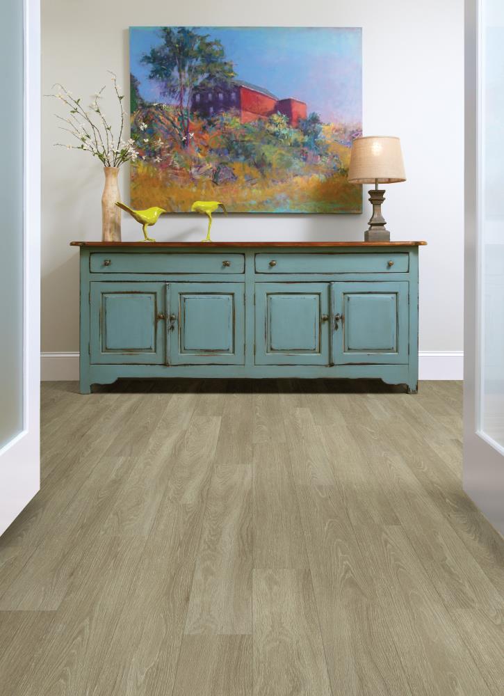 Shaw (Sample) Westwork Cast Brown Wood Look 12-mil Waterproof Glue Down Luxury Vinyl Plank