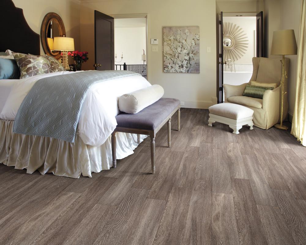 Shaw Perennial Chronic Brown 6-mil x 6-in W x 48-in L Waterproof Glue Down Luxury Vinyl Plank Flooring (53.93-sq ft/ Carton)
