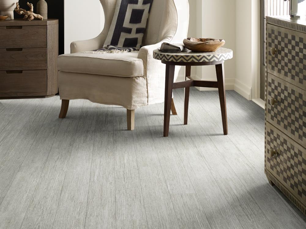 Shaw (Sample) Westwork Stroke Gray Wood Look 12-mil Waterproof Glue Down Luxury Vinyl Plank