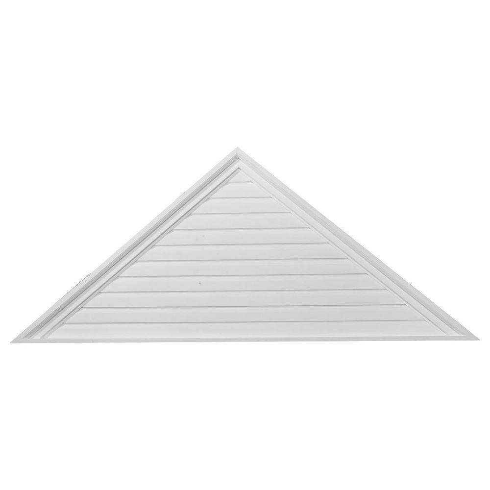 48 in. x 20 in. Triangle Primed Polyurethane Paintable Gable Louver Vent