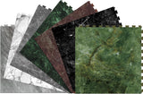 Perfection Floor Tile Sample – Gemstone Collection Verde Stone/Satin Water-Resistant Marble-Look Interlocking Vinyl Tile, 20 in x 20 in, 5 mm