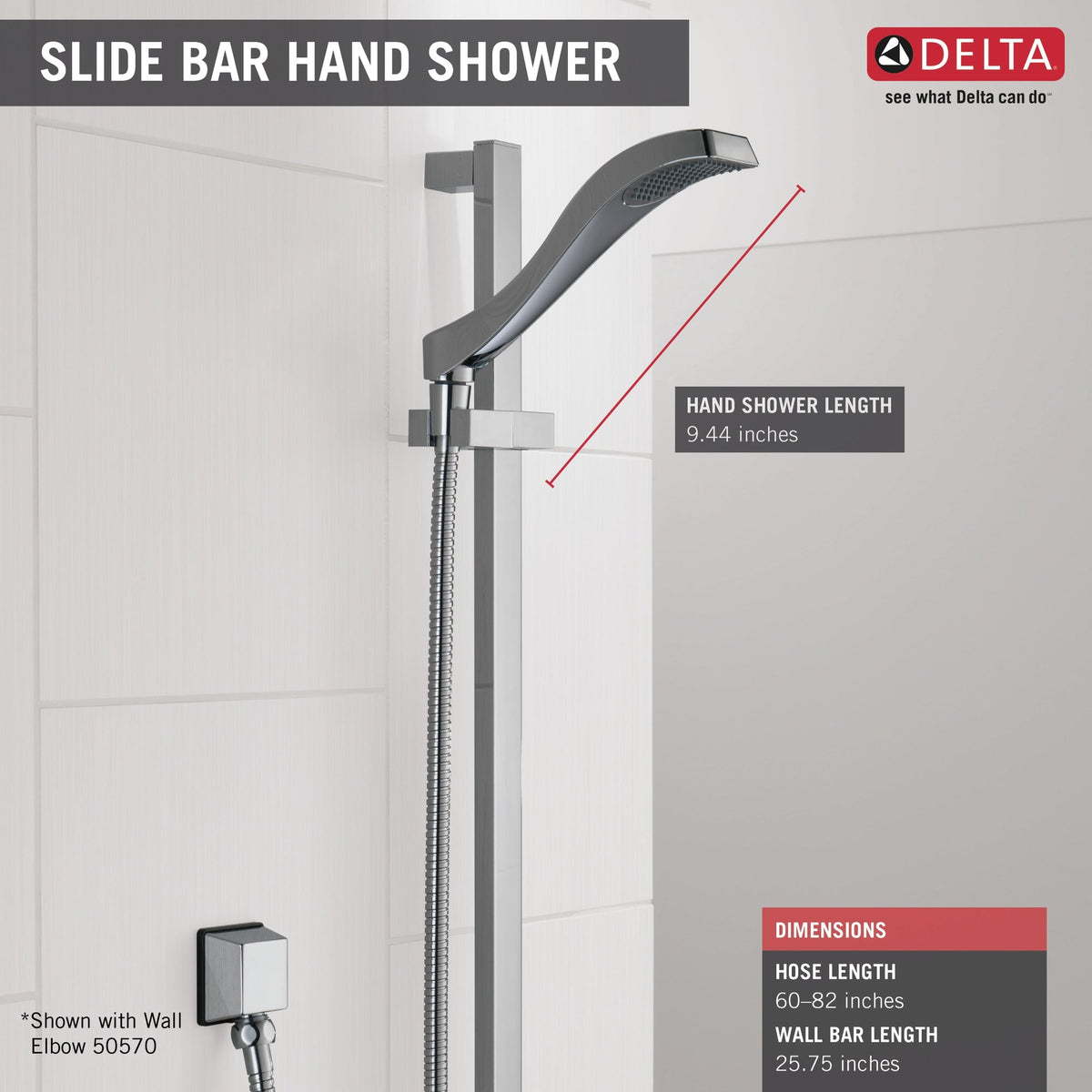 Delta Dryden Champagne Bronze 1-Spray Handheld Shower with Slide Bar, 1.75 GPM (6.6 LPM)