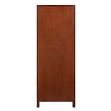 Winsome Wood Brooke Transitional Walnut Wood Curio Cabinet with 2 Drawers and 1 Door