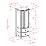 Winsome Wood Brooke Transitional Walnut Wood Curio Cabinet with 2 Drawers and 1 Door