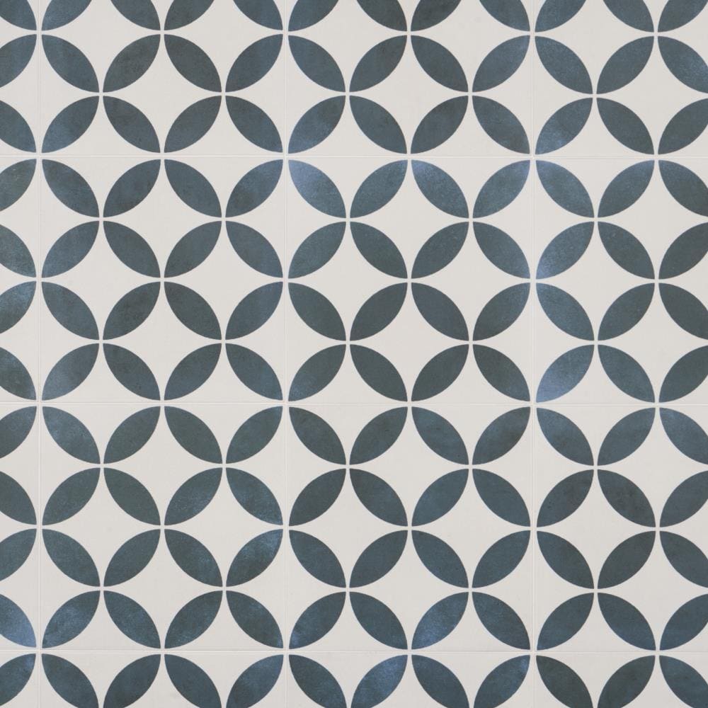 Artmore Tile Agave White Petals 9-in x 9-in Matte Porcelain Encaustic Floor and Wall Tile product image