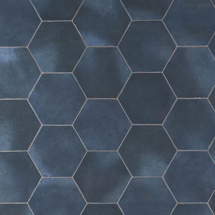 Artmore Tile Coastal Hex Marino Blue 6-in x 6-in Matte Porcelain Encaustic Hexagon 5.38-sq ft Carton ) product image
