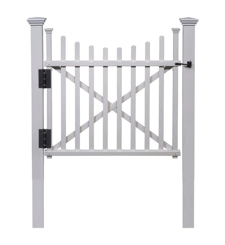 Zippity Outdoor Products Manchester 3.5-ft H x 3.5-ft W White Vinyl Scallop Fence Gate Kit (Unassembled)