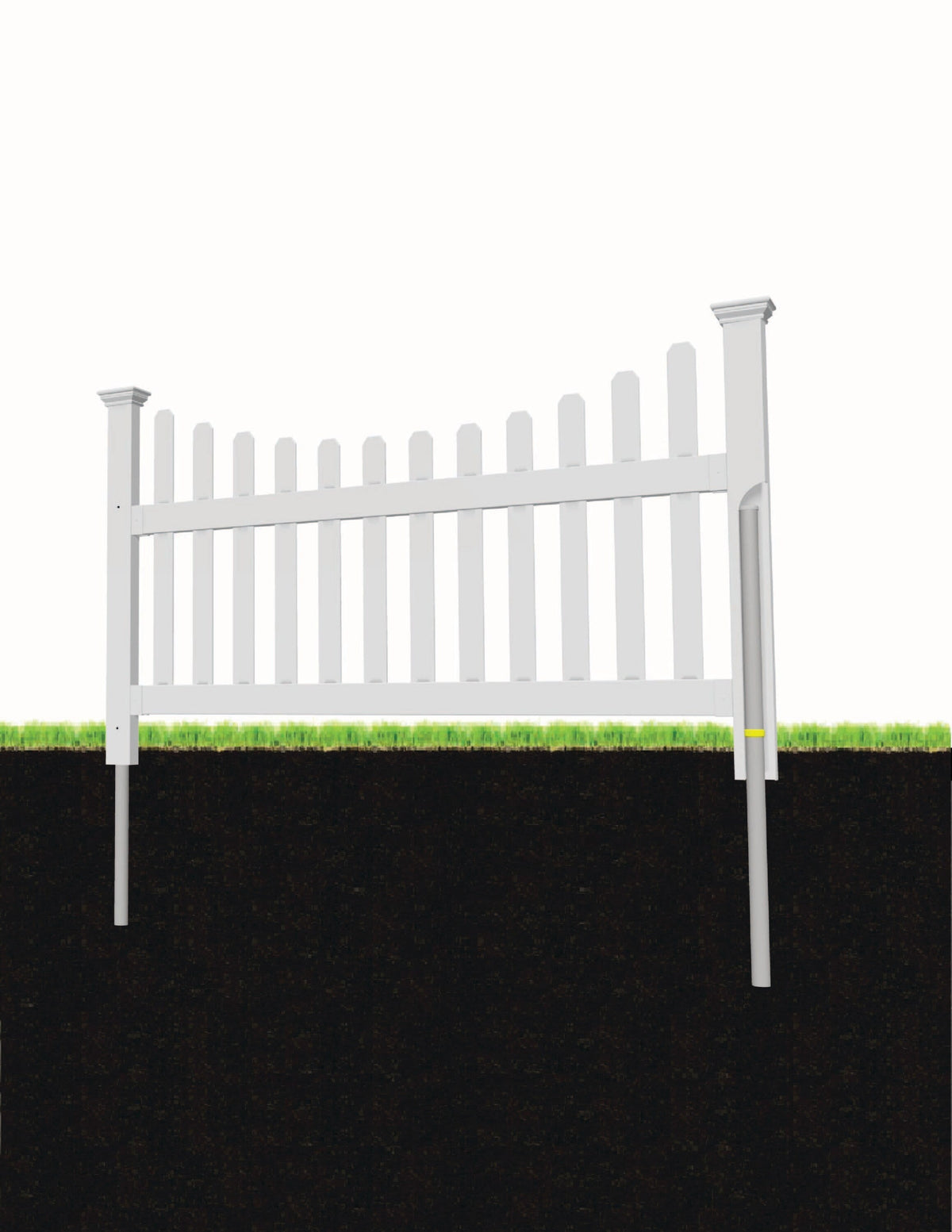 Zippity Outdoor Products All American 3.5-ft H x 6-ft W White Privacy Vinyl Scallop Fence Panel (Unassembled)
