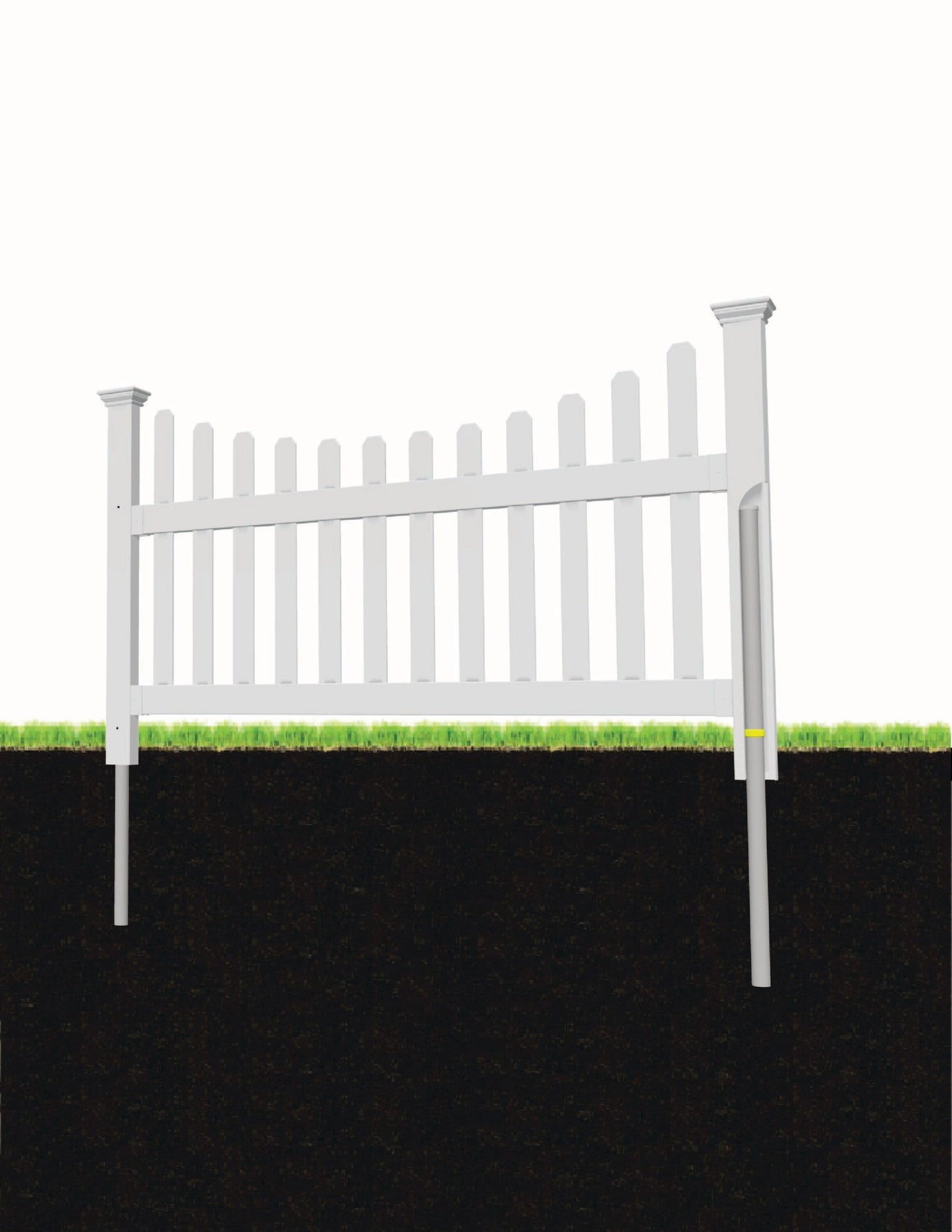Zippity Outdoor Products All American 3.5-ft H x 6-ft W White Privacy Vinyl Scallop Fence Panel (Unassembled)