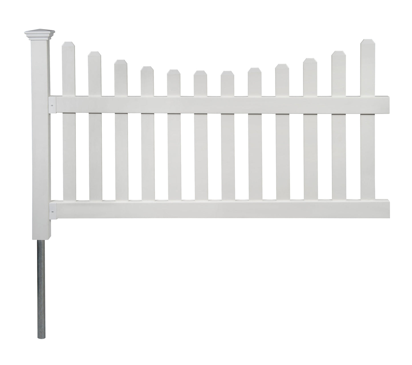 Zippity Outdoor Products All American 3.5-ft H x 6-ft W White Privacy Vinyl Scallop Fence Panel (Unassembled)