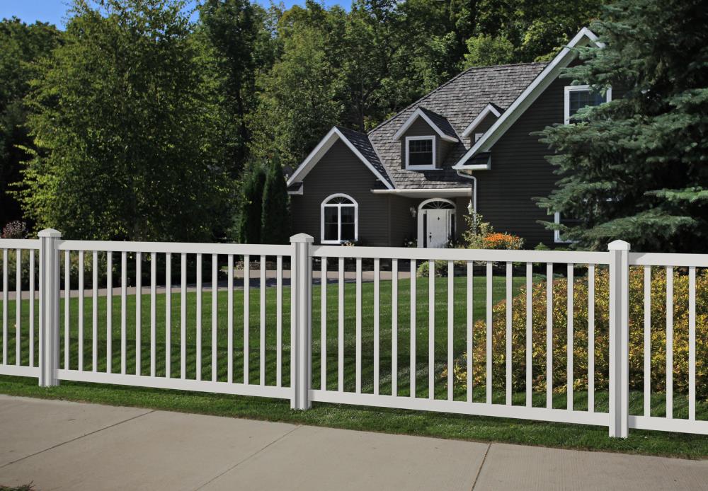 WamBam Fence Traditional Yard and Pool Fence 4-ft H x 7-ft W White Vinyl Flat-top Fence Panel (Unassembled)