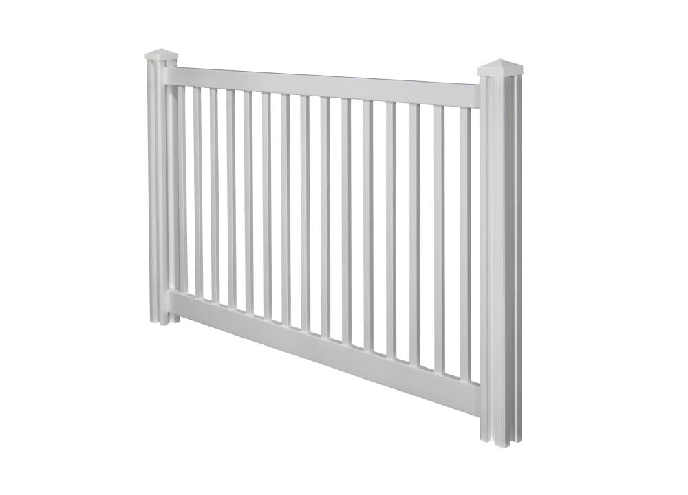 WamBam Fence Traditional Yard and Pool Fence 4-ft H x 7-ft W White Vinyl Flat-top Fence Panel (Unassembled)