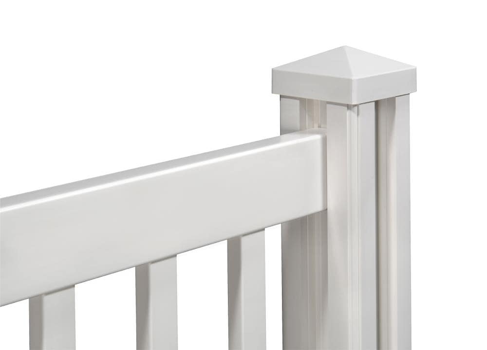 WamBam Fence Traditional Yard and Pool Fence 4-ft H x 7-ft W White Vinyl Flat-top Fence Panel (Unassembled)