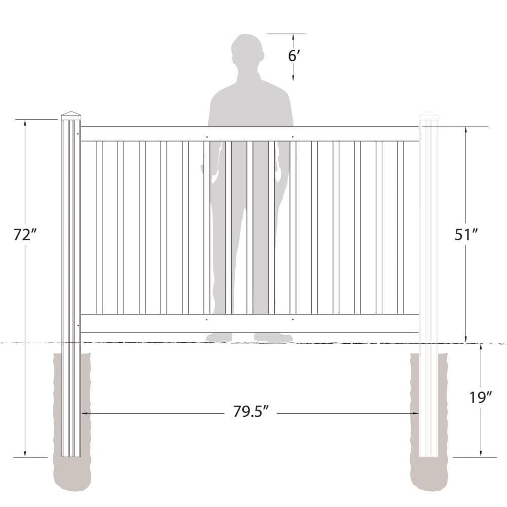 WamBam Fence Traditional Yard and Pool Fence 4-ft H x 7-ft W White Vinyl Flat-top Fence Panel (Unassembled)