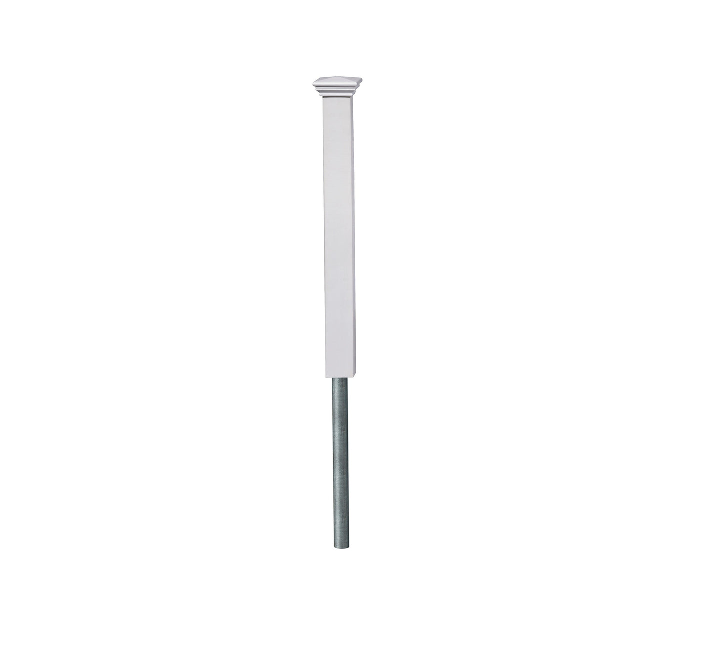 Zippity Outdoor Products Newport 3.5-ft H x 3.5-in W White Vinyl Universal Fence Post No Dig (Unassembled)
