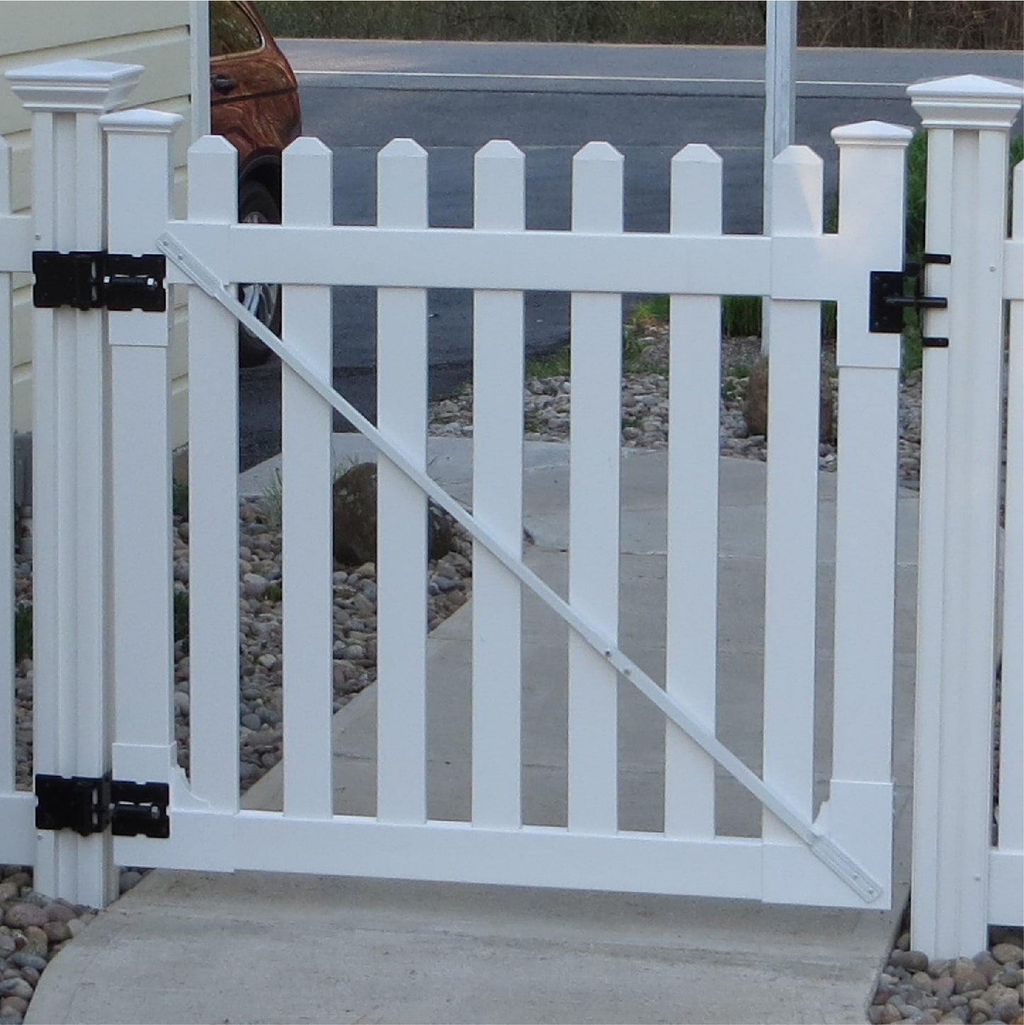 WamBam Fence Traditional Classic Picket Fence Gate 4-ft H x 4-ft W White Vinyl Picket Fence Gate (Unassembled)