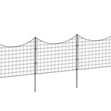Zippity Outdoor Products 5 Panels 2-ft H x 2-ft W Black Galvanized Iron Scallop No Dig Garden Fence Panel