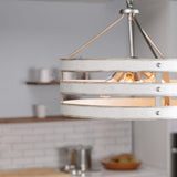 Progress Lighting Gulliver 4-Light Galvanized Farmhouse Drum Medium Hanging Pendant Light