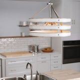 Progress Lighting Gulliver 4-Light Galvanized Farmhouse Drum Medium Hanging Pendant Light