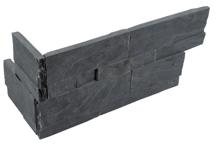 Satori Charcoal Ledgestone Corner 6-in x 18-in Natural Slate Wall Tile, 4.4-sq ft Carton