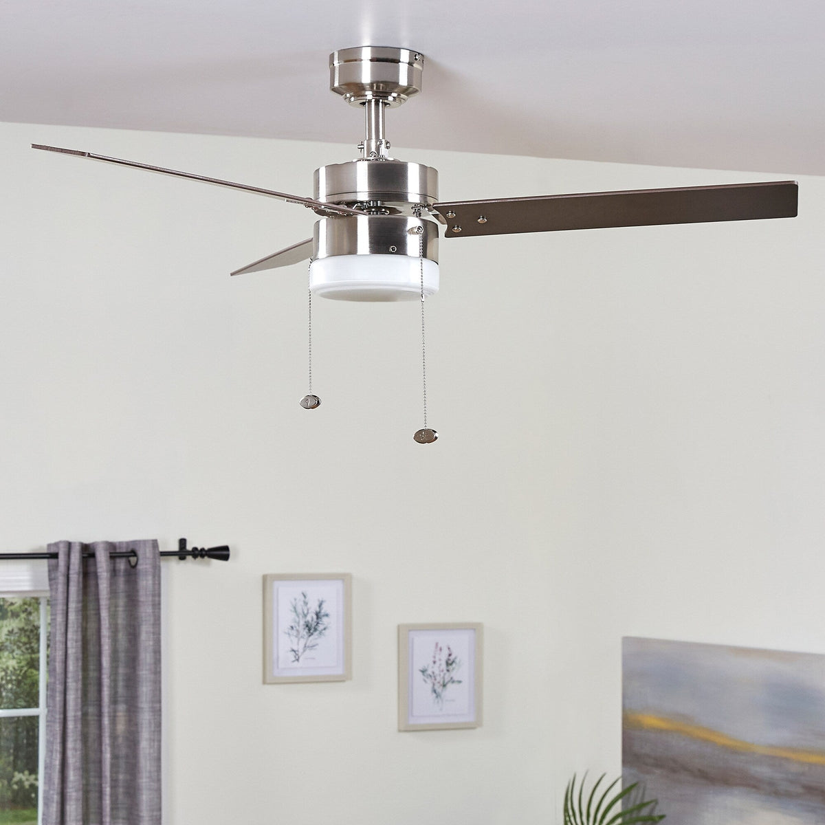 Harbor Breeze Vue 44-in Brushed Nickel LED Indoor Ceiling Fan with Light Kit (3-Blade)