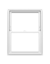 Pella 150 Series New Construction 27-1/2-in x 53-1/2-in White Vinyl Low-E Argon Double-Hung Window, Full Screen Included