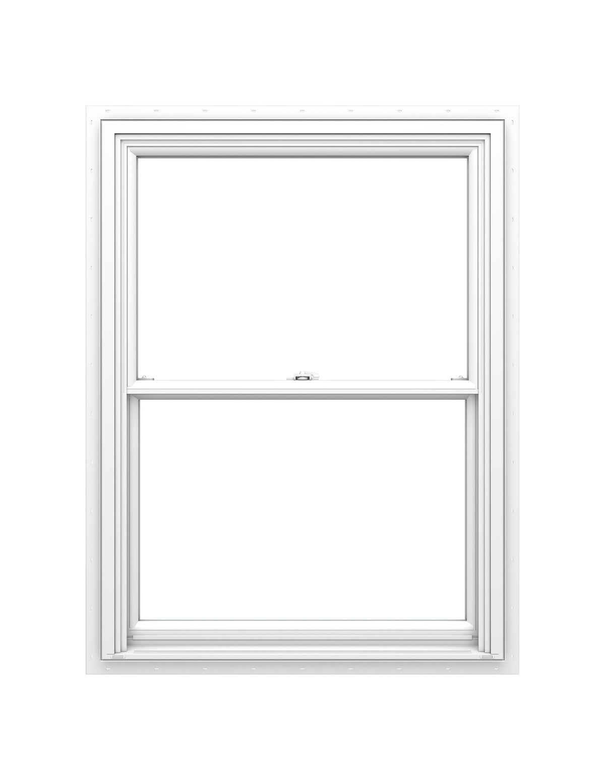 Pella 150 Series New Construction 27-1/2-in x 53-1/2-in White Vinyl Low-E Argon Double-Hung Window, Full Screen Included