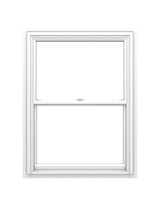 Pella 150 Series New Construction 27-1/2-in x 53-1/2-in White Vinyl Low-E Argon Double-Hung Window, Full Screen Included