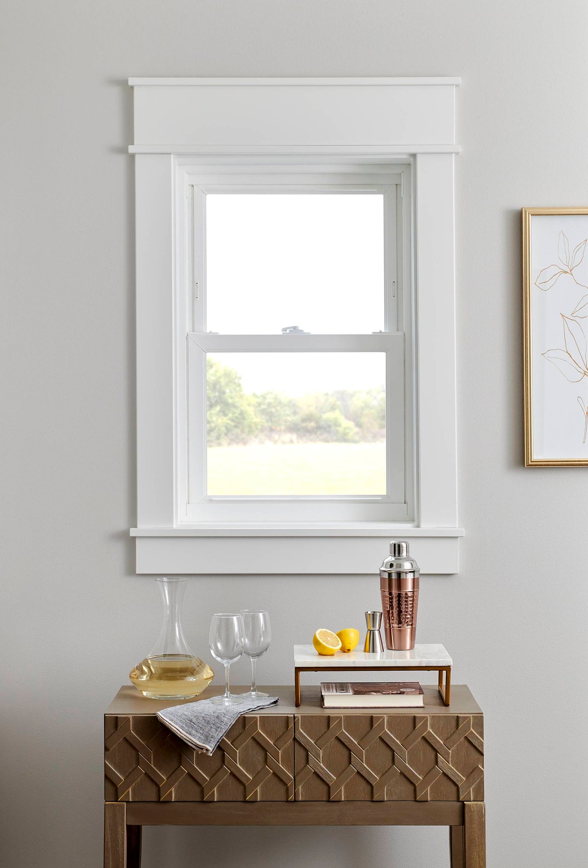 Pella 150 Series Replacement 27-1/2-in x 41-1/2-in White Vinyl Low‑E Argon Double‑Hung Window, Full Screen Included