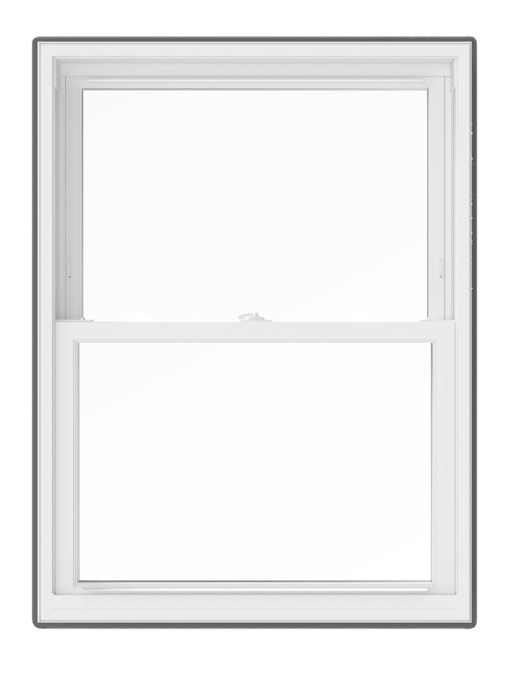 Pella 150 Series Replacement 27-1/2-in x 53-1/2-in White Vinyl Low-E Argon Double-Hung Window, Full Screen Included
