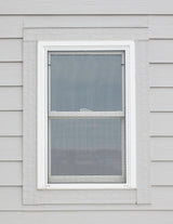 Pella 150 Series Replacement 27-1/2-in x 41-1/2-in White Vinyl Low‑E Argon Double‑Hung Window, Full Screen Included