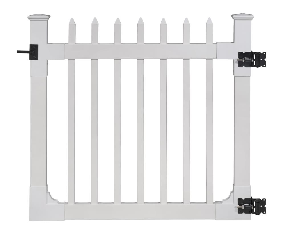 WamBam Fence 4-ft H x 4-ft W White Vinyl Flat-top Fence Gate Kit (Unassembled)
