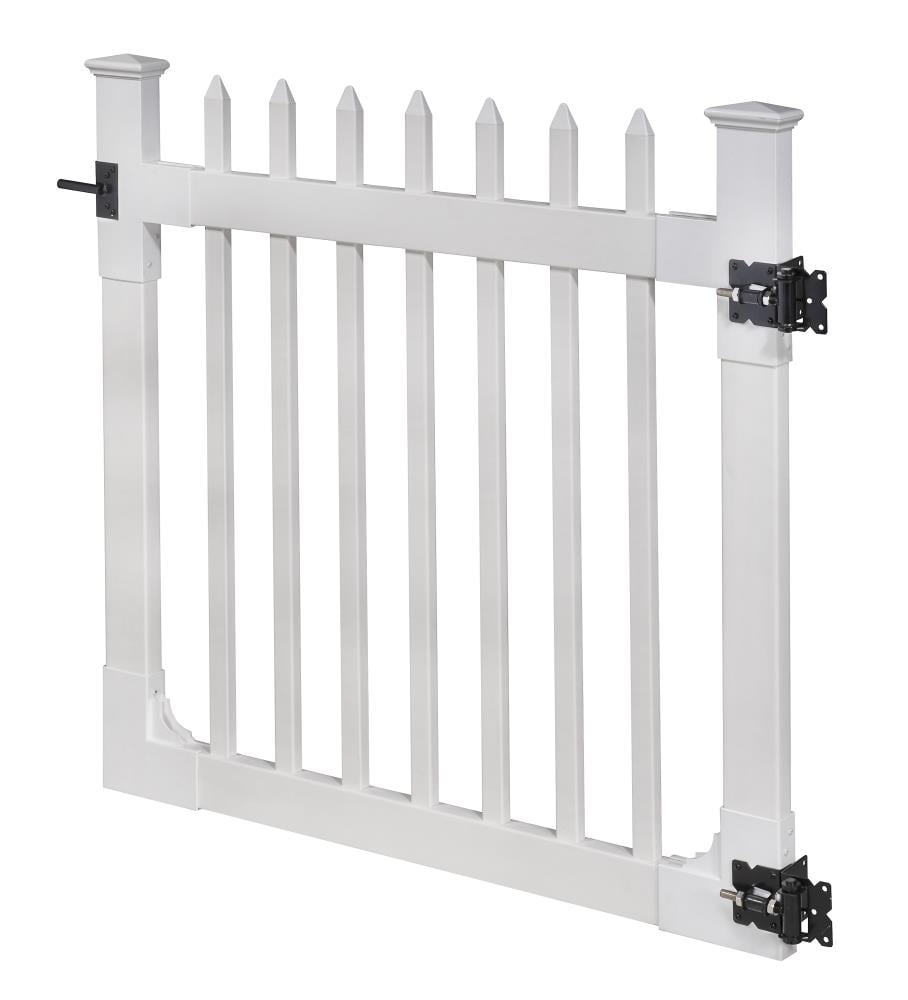 WamBam Fence 4-ft H x 4-ft W White Vinyl Flat-top Fence Gate Kit (Unassembled)