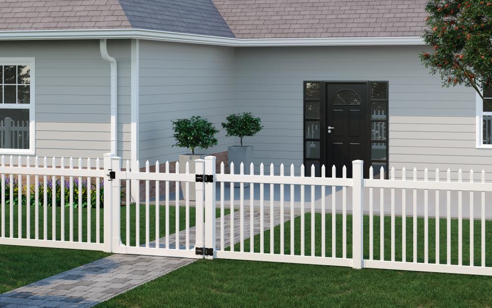 WamBam Fence 4-ft H x 4-ft W White Vinyl Flat-top Fence Gate Kit (Unassembled)