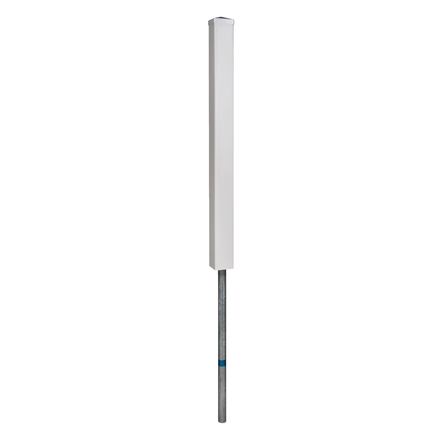 WamBam Fence 4-ft H x 4-in W White Vinyl Universal Fence Post No Dig (Unassembled)