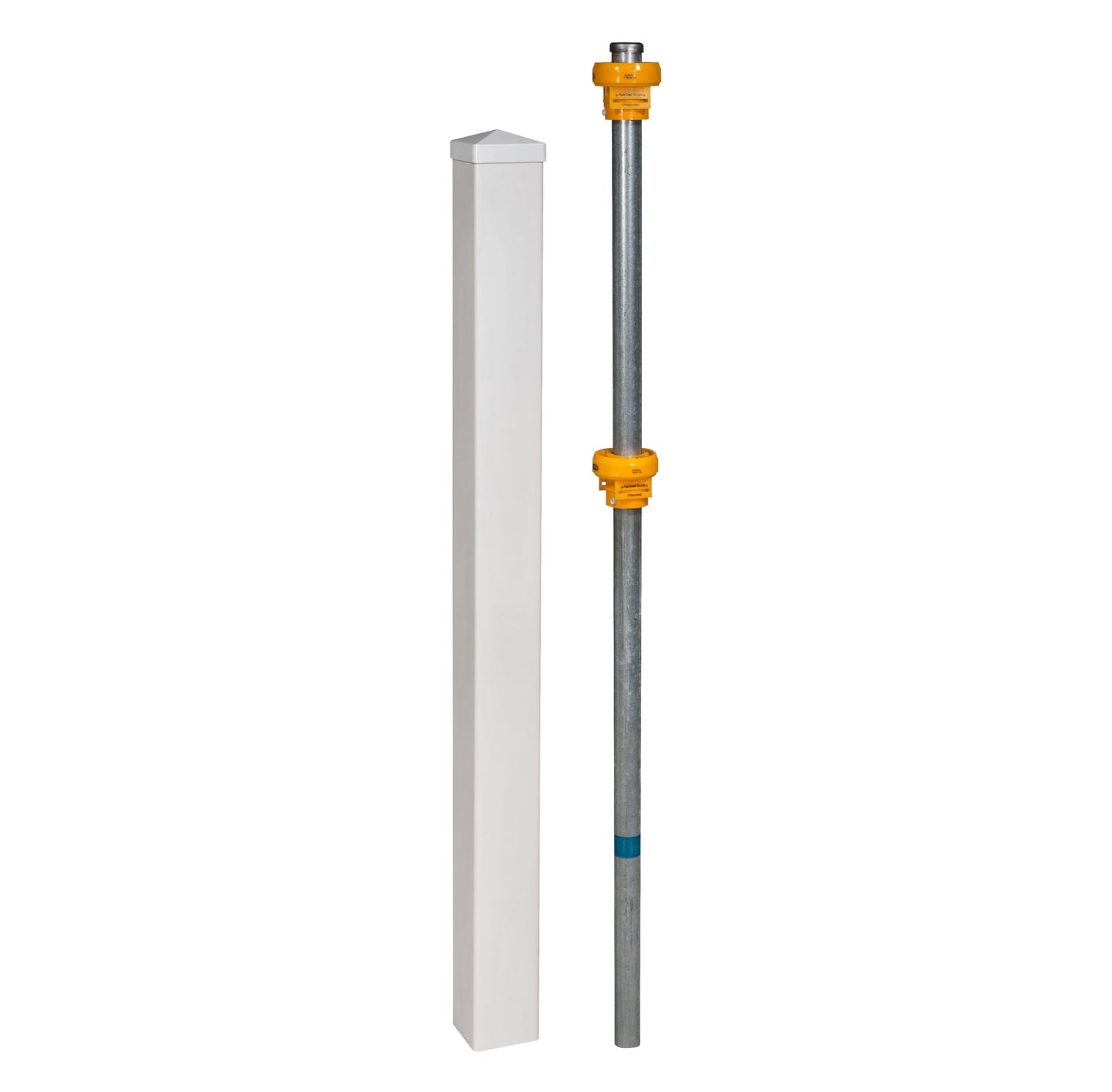 WamBam Fence 4-ft H x 4-in W White Vinyl Universal Fence Post No Dig (Unassembled)