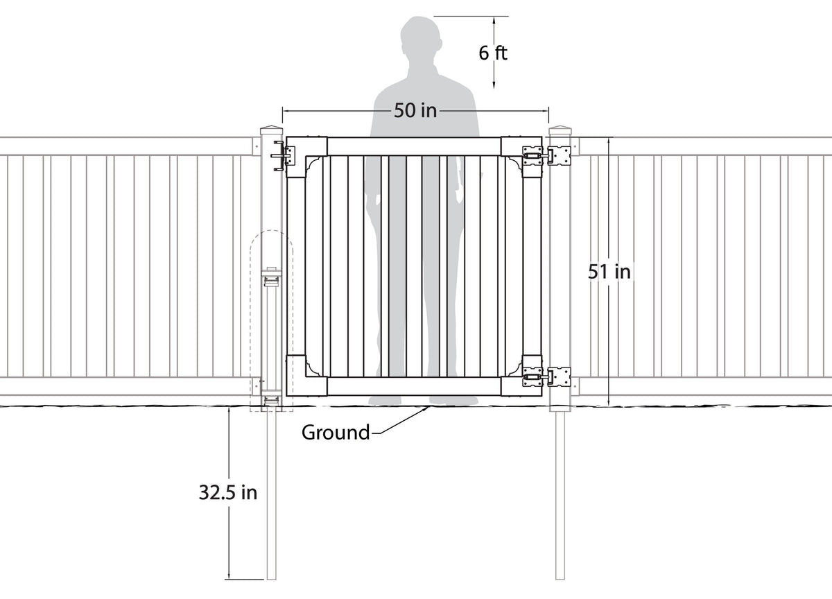 WamBam Fence 4-ft H x 4-ft W White Vinyl Flat-top Fence Gate Kit (Unassembled)