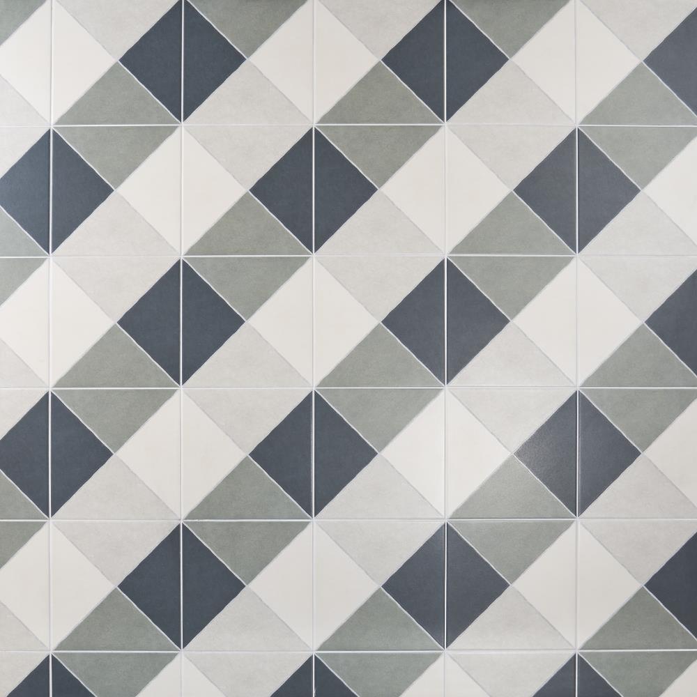 Artmore Tile Tarantino Navy 9-in x 9-in Glazed Porcelain Encaustic Floor and Wall Tile product image