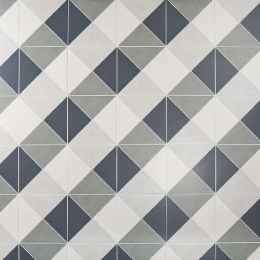 Artmore Tile Tarantino Navy 9-in x 9-in Glazed Porcelain Encaustic Floor and Wall Tile product image
