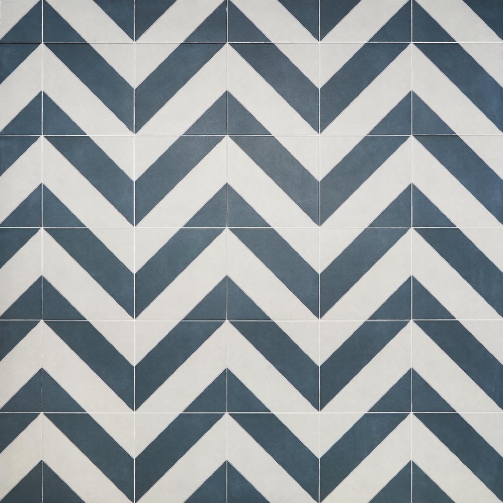 Artmore Tile Tarantino Navy 9-in x 9-in Glazed Porcelain Encaustic Floor and Wall Tile product image