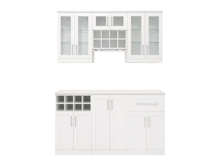 NewAge Products Home Bar 63-in x 85-in White Rectangle Bar Cabinet