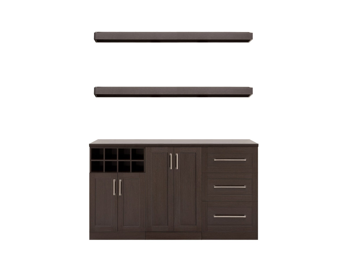 NewAge Products Home Bar 63-in x 80-in Brown Rectangle Bar Cabinet