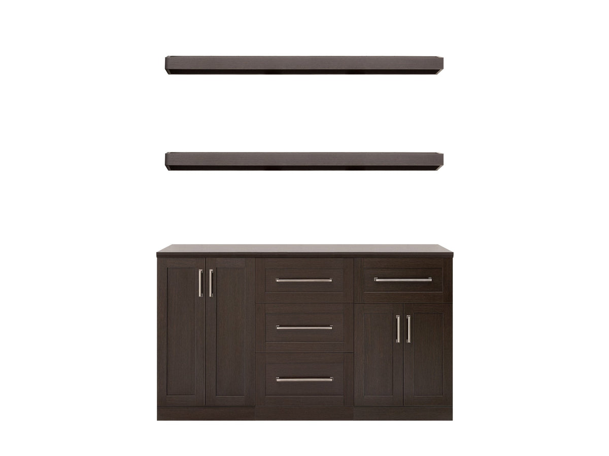 NewAge Products Home Bar 63-in x 80-in Brown Rectangle Bar Cabinet