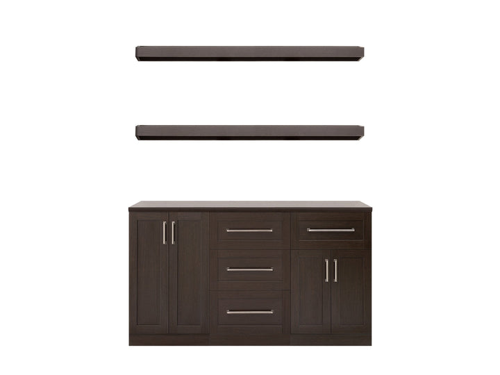 NewAge Products Home Bar 63-in x 80-in Brown Rectangle Bar Cabinet