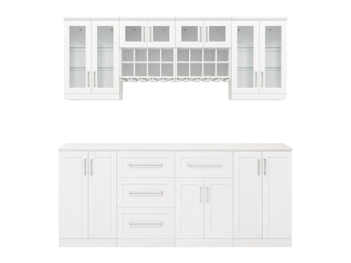 NewAge Products Home Bar 84-in x 85-in White Rectangle Bar Cabinet