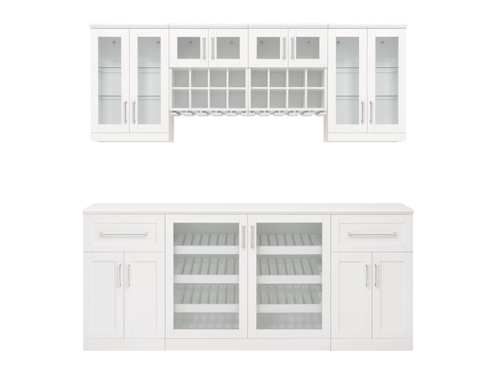 NewAge Products Home Bar 84-in x 85-in White Rectangle Bar Cabinet